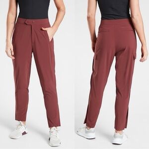 Athleta Women’s Uptown Ankle Pants High Rise UPF 50+ in Cognac Brown 10T
